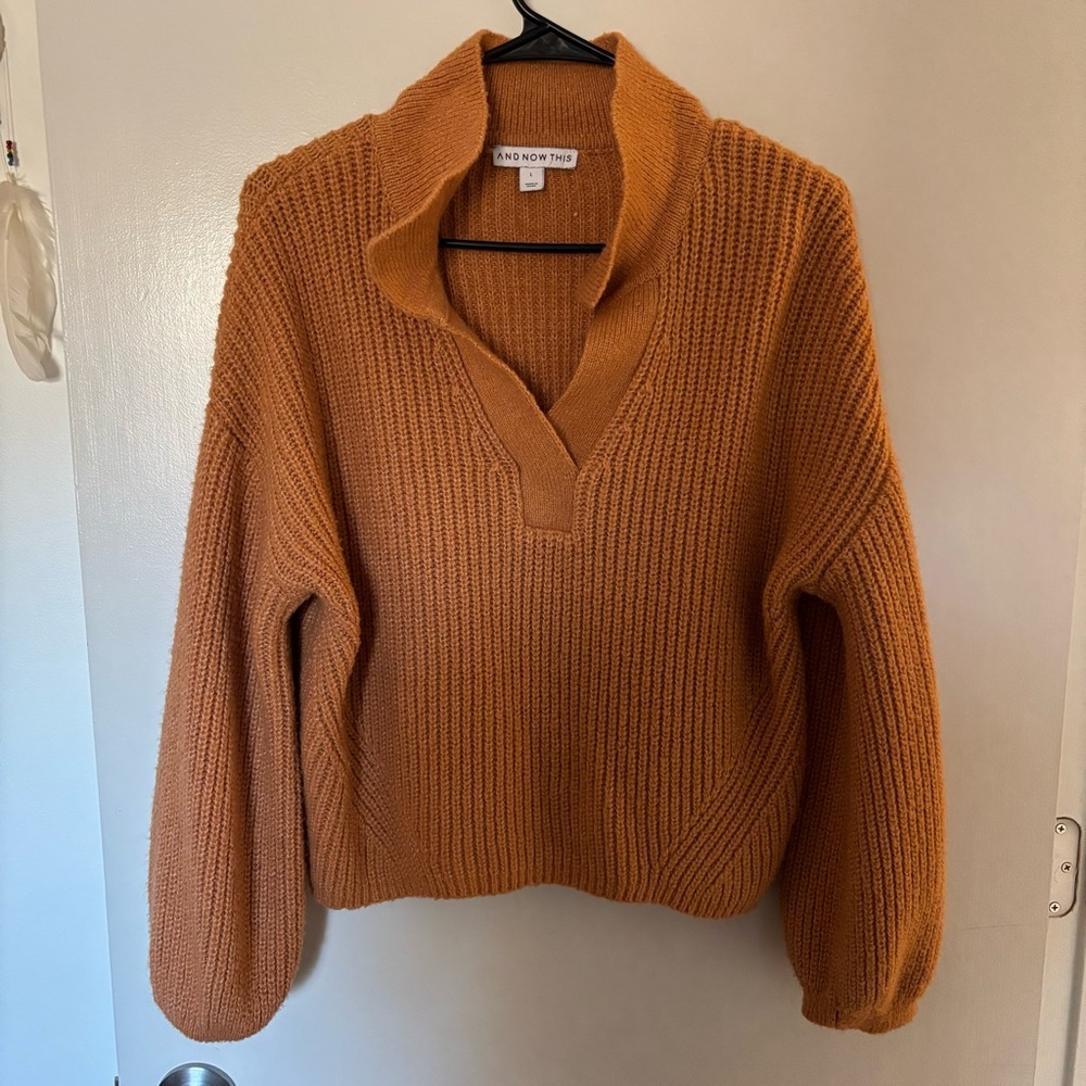 And Now This Mustard Women's V-Neck Sweater